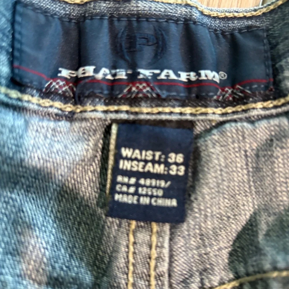 Vintage Y2K Baggy Phat Farm Bootcut Jeans With Insane Back Hit Size 36X33